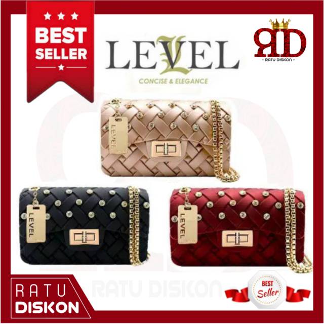 TAS LEVEL JELLY DOFF MINI ANYAMAN Tas Wanita Sling Bag Tas Batam Tas Jelly Import Tas Murah Slempang