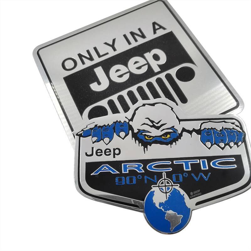 1 X Aluminum ARCTIC ONLY IN A JEEP Logo Car Auto Rear Decorative Emblem Sticker Decal Badge For JEEP SNOWMAN