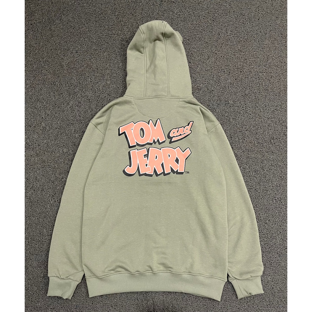 Hoodie Jaket Pria Wanita Tom And Jerry Beige / Tom And Jerry Green Full Tag KATUN