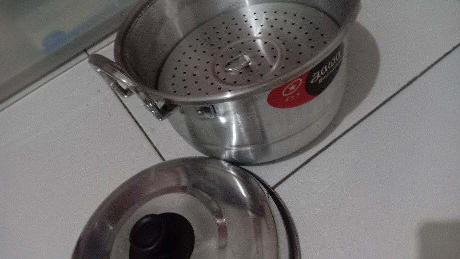 Maspion Alu Dandang Ekonomi Kukusan / Steamer / Langseng / Panci Kukus + Sarangan + Tutup 20 Cm