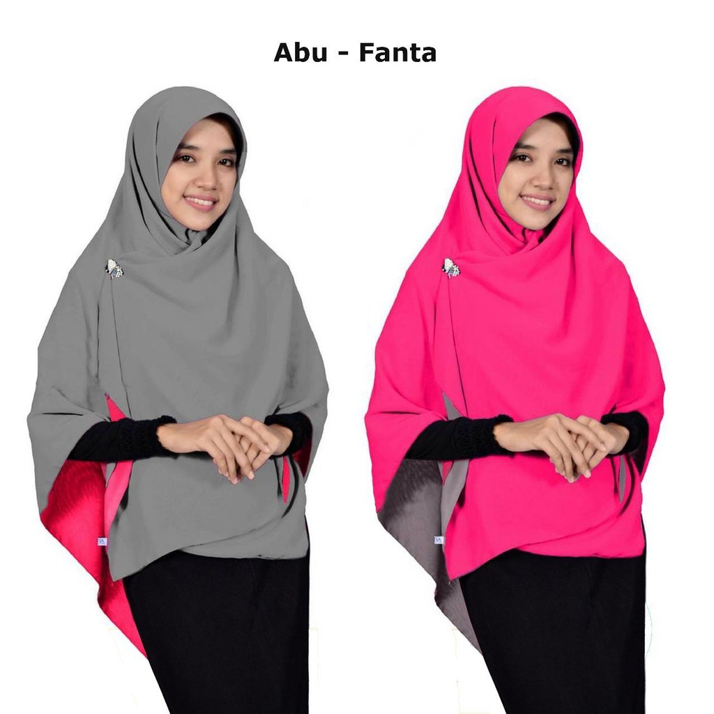 Segiempat Wolfis Kombinasi Wolfis 2 Tone Hijab Syari 2 Warna