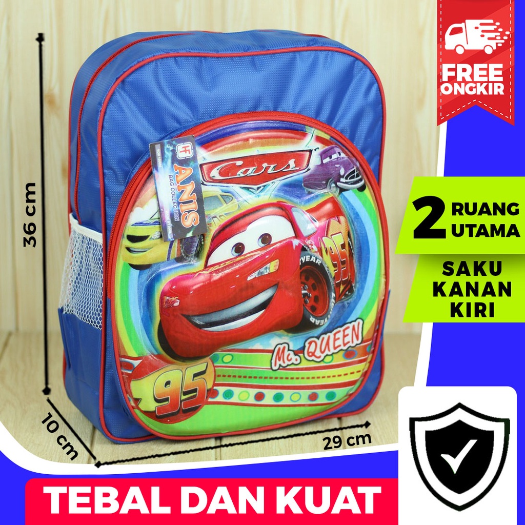 Tas Ransel Anak Emboss Cars Biru Tas Karakter Lucu Anak Laki Laki Kece Bahan Tebal Kuat Berkualitas