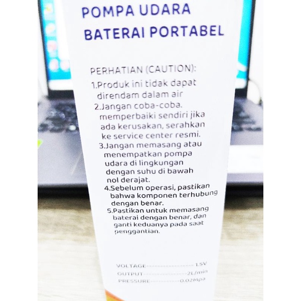 Pompa Udara airpump baterai Portable SKP 001