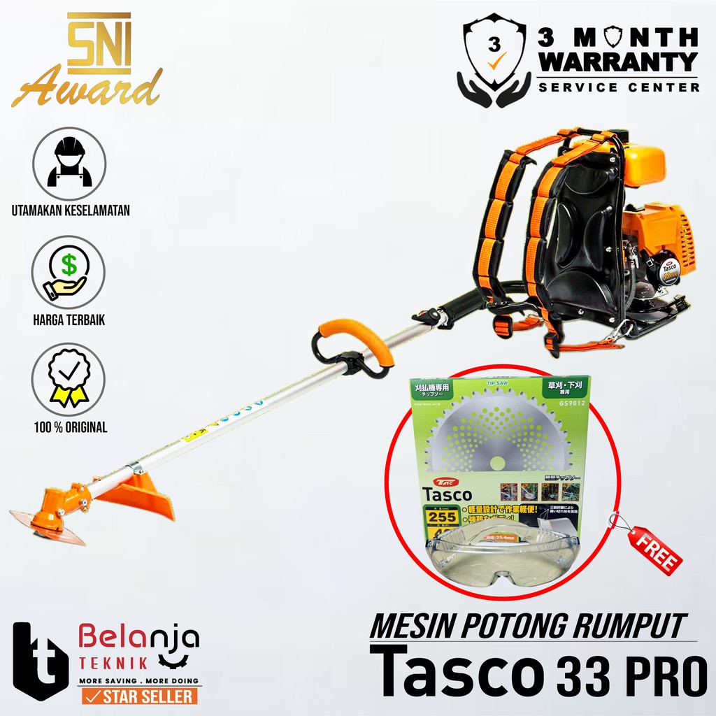 Tasco Mesin Potong Rumput Gendong TAC 33 PRO Brush Cutter