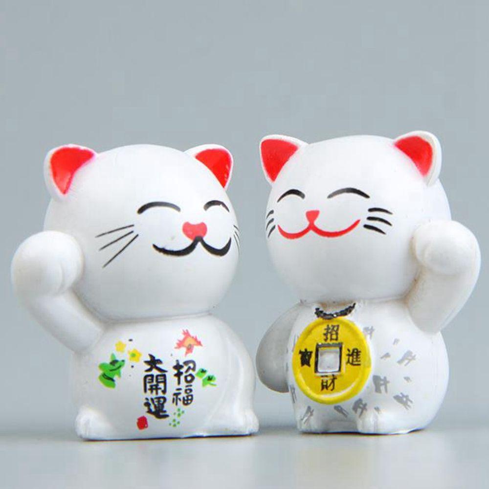 Agustina Patung Miniatur 6 Pcs Kawaii Hadiah Feng Shui Ornamen Mobil Anak Kucing Peri Dekorasi Taman