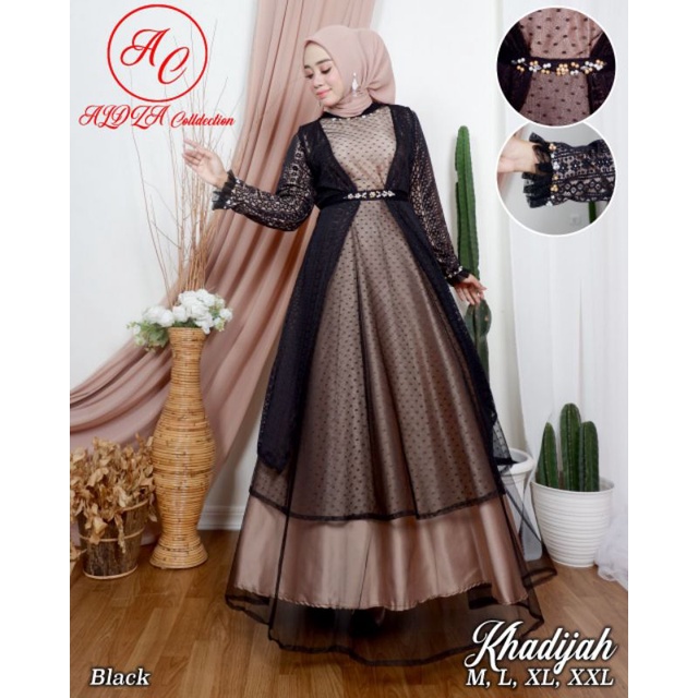 Gamis Tile Outer Mutiara| Gamis Khadijah Brokat Malika| Gamis| Gamis pesta| Gamis wisuda| Gamis Kondangan| Gamis Cardigan| Dress Pesta Mewah |Gamis Brokat| Gamis Tile