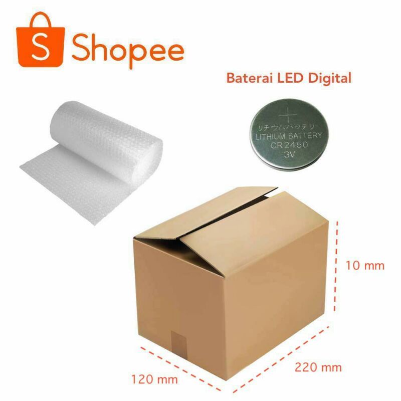 

Kardus Tebal Shopee + Packaging Bubble Wrap + 1 Pcs Baterai Jam Tangan