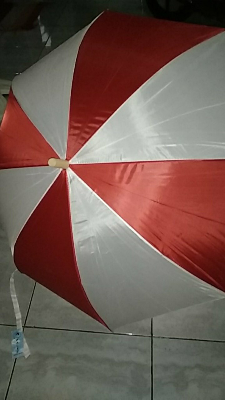 Payung Tongkat Bicolor Merah Putih  Kombinasi Promosi Murah Supplier Hut Ri 17an 17 Agustus Sablon