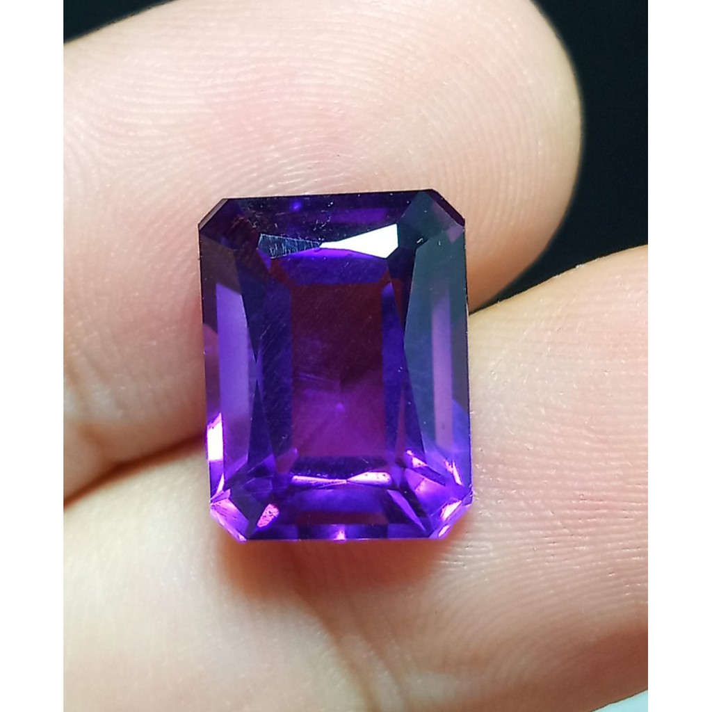 BATU LOSTONE KECUBUNG AMETHYST KOTAK (ORIGINAL) TANPA RING