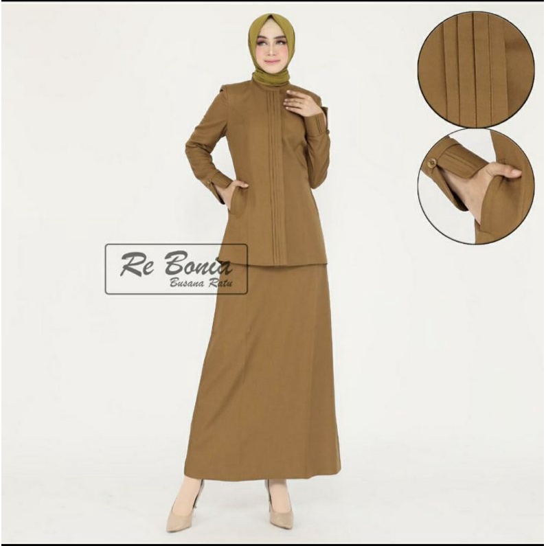 Seragam PNS Stelan Coklat Tua Rok A Rebonia Setelan Seragam Pemda Wanita Seragam Pdh Pemda Wanita Ba