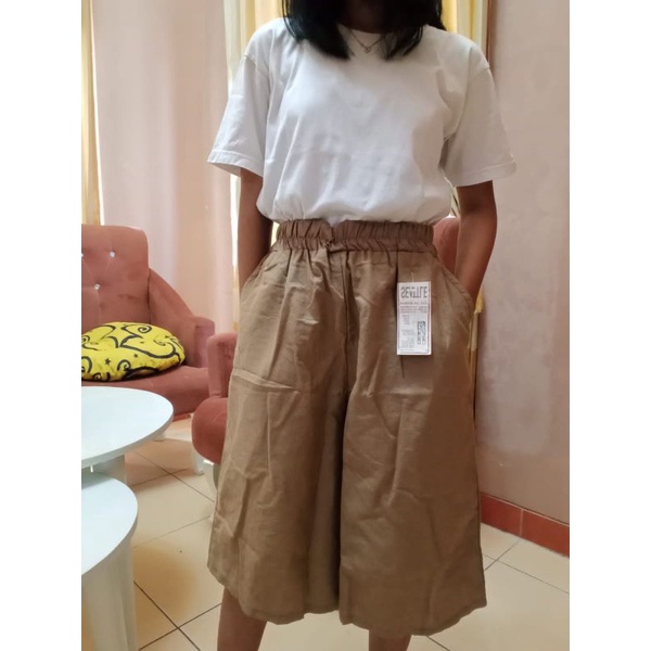 celana kulot linen celana kulot pendek wanita kekinian