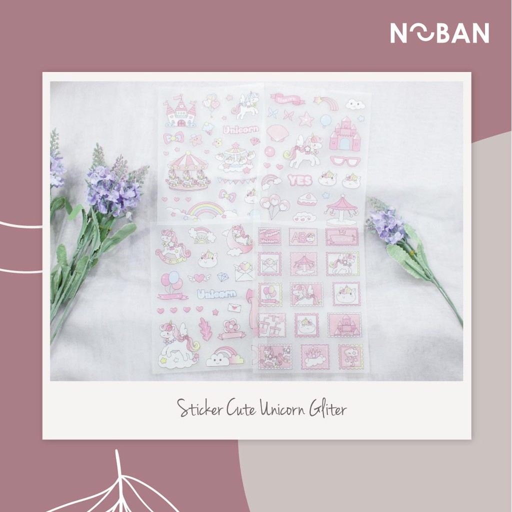 

Stiker Unicorn Lucu Gliter