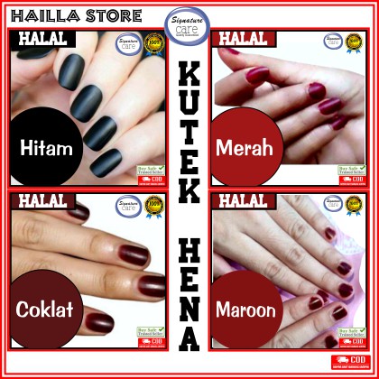 Kutek Pacar henna kuku Bubuk halal Original Arab Tanpa Campuran isi 3 ml kemasan Botol Kaca