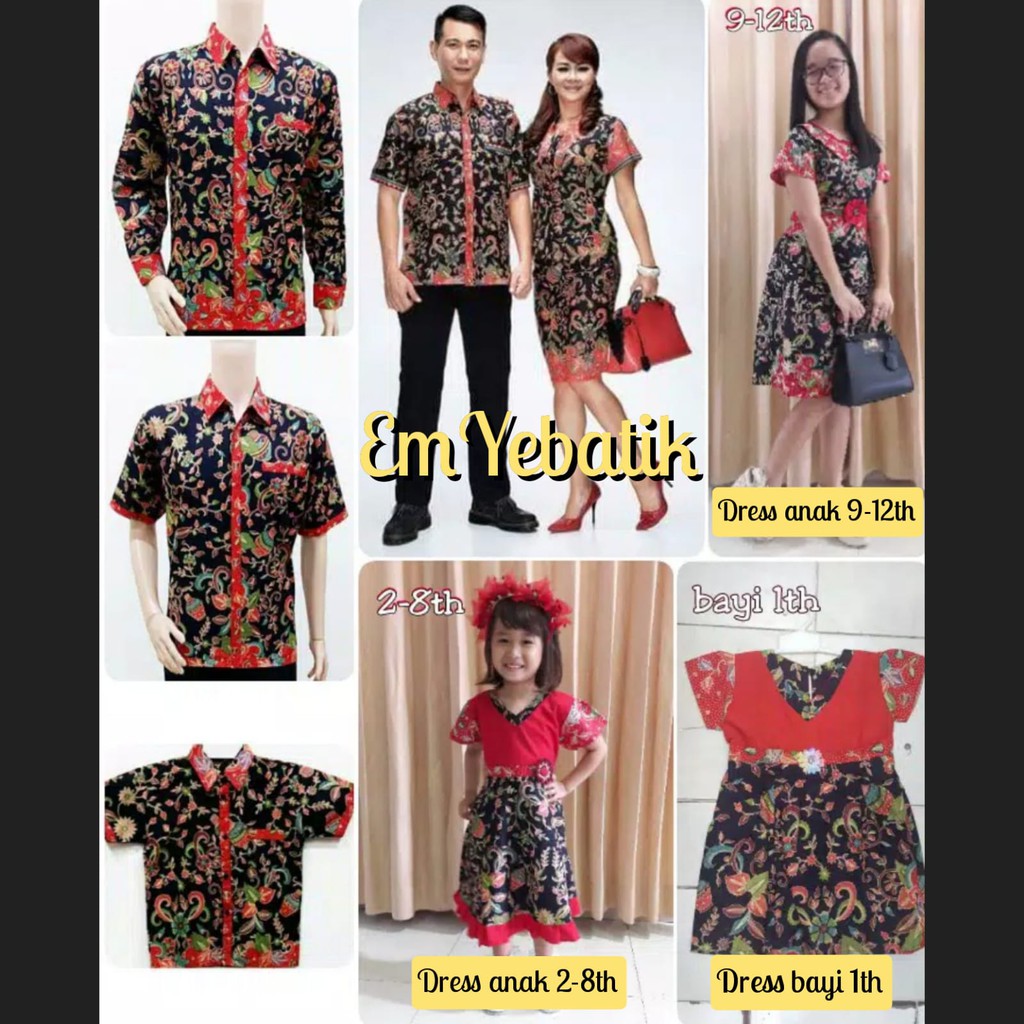 Toko Grosir Sarimbit Keluarga/ Family Batik Rok N Blus Wanita Alena Gentong Hitam ZKplW1hNbRMYG