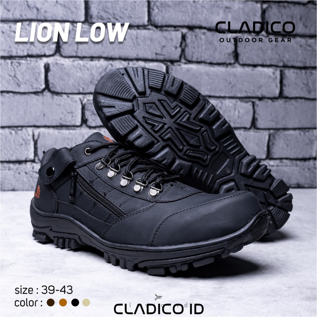 CLADICO Lion Sepatu Safety Boot Pendek Ujung Besi Kerja Lapangan Proyek Outdoor Touring Sefti Shoes Work Boots