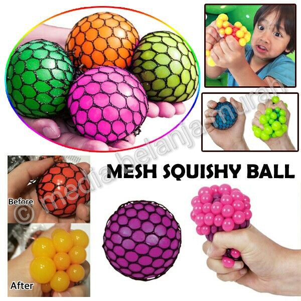 ⚡Cuci gudang⭐ SQUISY BOLA  SQUISY JARING   SQUISHY-BOLA SLIME  MESH SQUISH BALL MINI   MAINAN ANAK S