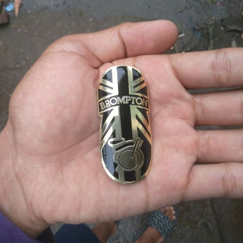 Emblem Sepeda Brompton Gold Custom