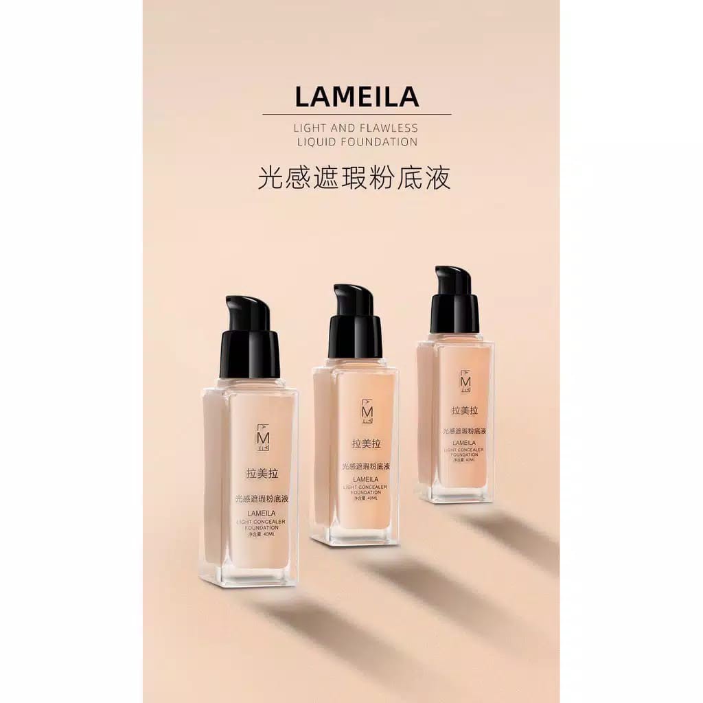 HK3020- Share:  Favorit (355) Lameila Light Concealer Foundation Cair Tahan Air Untuk Makeup Wanita