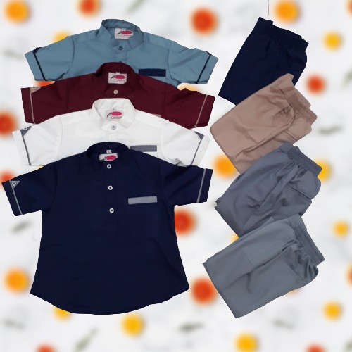 BAJU KOKO ANAK ARRAFI STELAN LAKI-LAKI USIA 6 BULAN - 3 TAHUN SETELAN KOKO MUSLIM ANAK BAYI PRIA