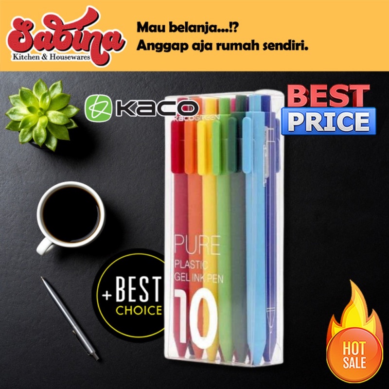 Pulpen Pen Pena Bolpoin Gel Colorful Ink 0.5mm 10Pcs Alat Tulis Kantor