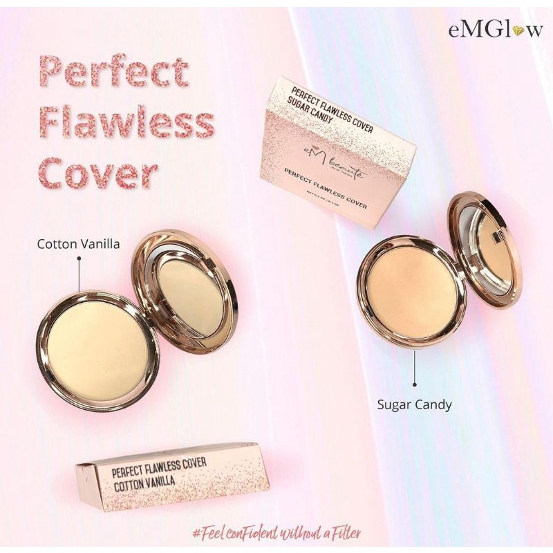 emglow perfect flawless cover, bedak untuk terlihat flawless dan fresh, ringan dan mengandung skinca