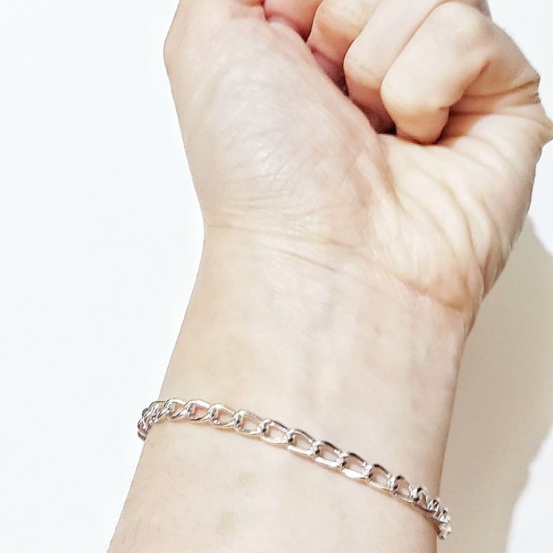 Zhu Silver Chain Bracelet Gelang Perak Imitasi Handmade