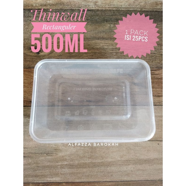 Thinwall Rectangle 500ml | thinwall persegi panjang