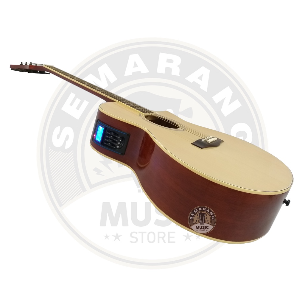 Gitar Akustik Elektrik Cort Lancip Equalizer Tuner LC Prener Custom Paket Super Komplit