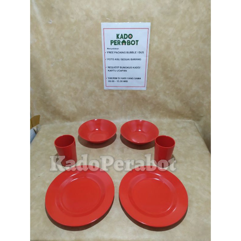 piring mangkok set- piring couple set- piring mangkok warna  2 set