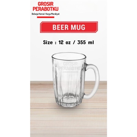 Gelas Es Teh Tarik 355ml Satuan | Beer Mug | Gelas Gelas Kaca Tinggi | Gelas Teh Kopi Beling | Gelas Mug Es Tinggi Kaca Beling