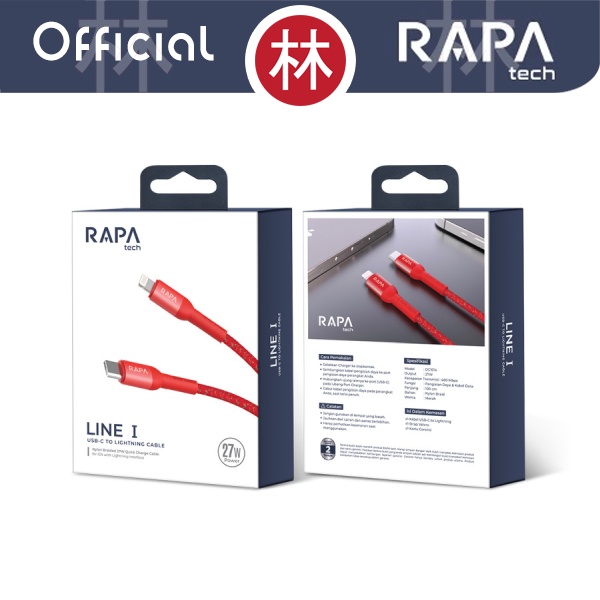 RAPAtech DC1014 - LINE I - USB-C to Lightning Cable 27W QC 100 cm 1M