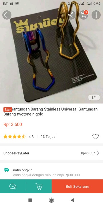 Gantungan Barang Stainless Universal Gantungan Barang Twotone N Gold