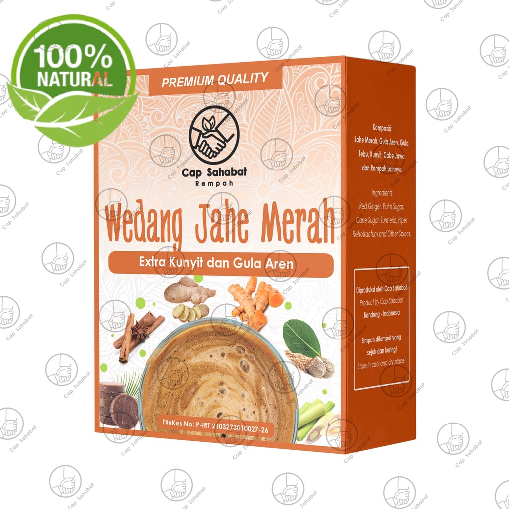 Wedang Jahe Merah Aren Cap Sahabat (Isi 4 Sachet) / Extra Ginseng / Jamu Instan / Rempah / 100% PREMIUM QUALITY