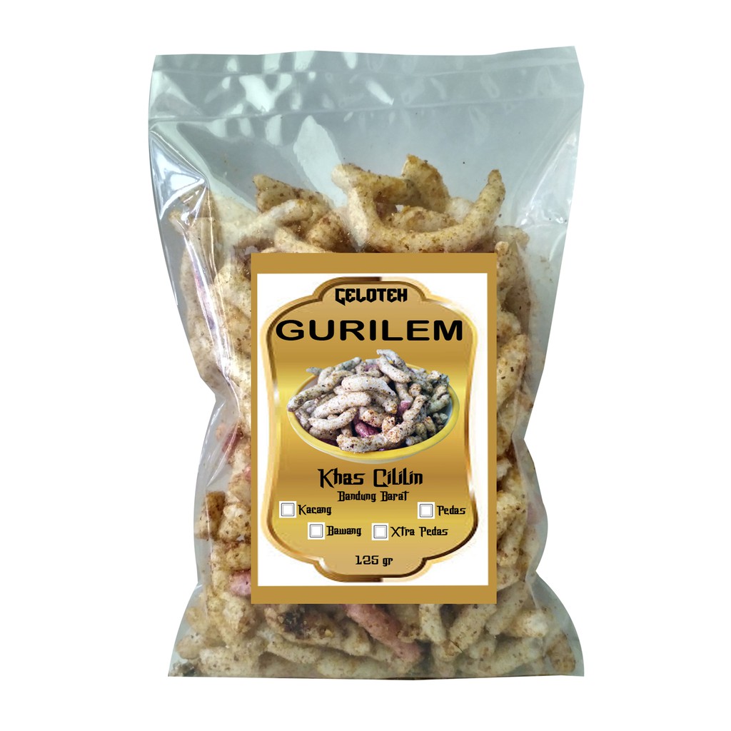 

Gurilem Cililin Rasa Kacang / Pedas / Xtra Pedas 100 gr