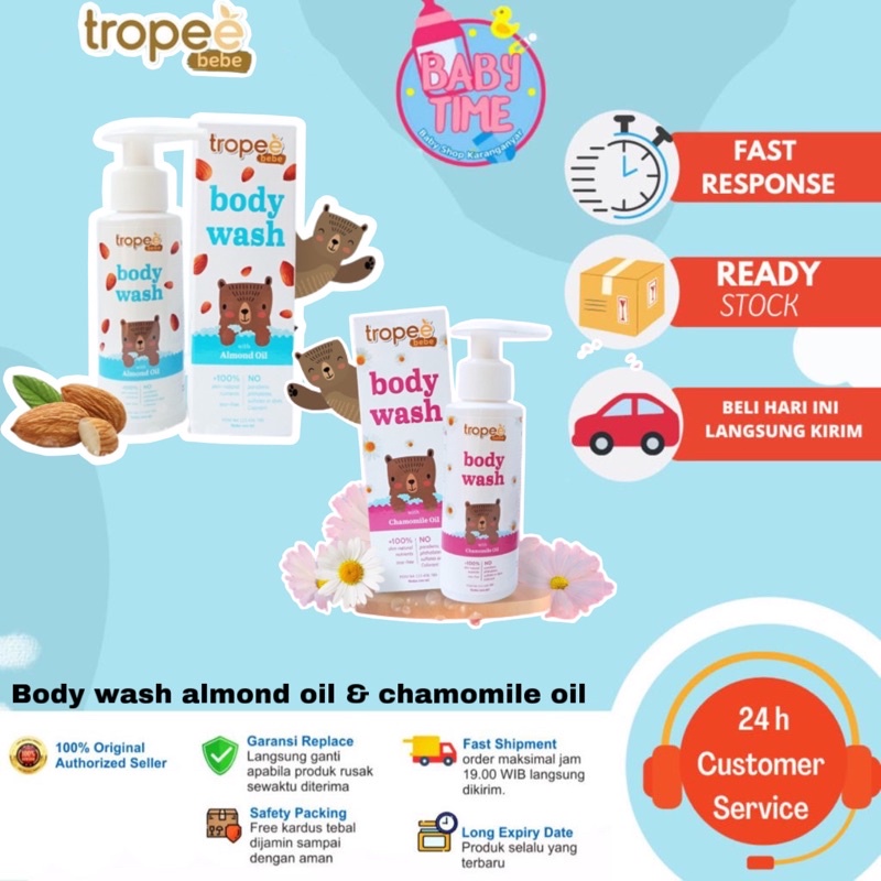 Tropee Bebe Body Wash With Almond Oil &amp; Chamomile Oil Sabun Mandi Anak 100ml