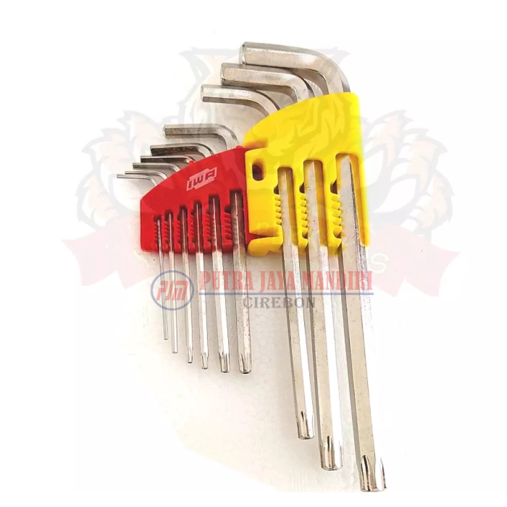 Kunci L Set Kombinasi Hex Dan Bintang Set 9 Pc  - Kunci L Combination Hex And Torx