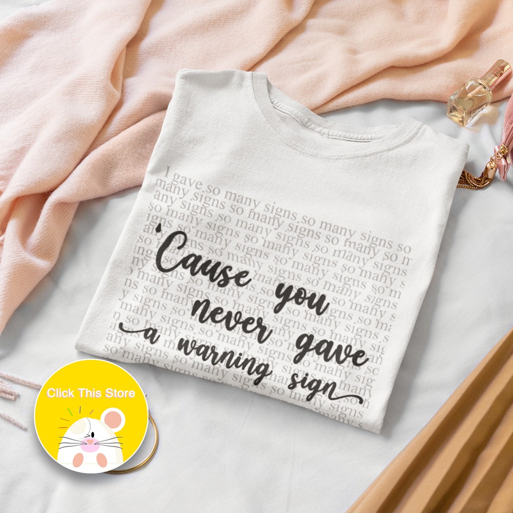 Kaos / T-shirt Lirik Lagu Exile - Taylor Swift