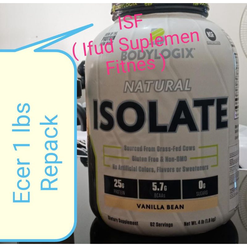 Bodylogix Natural Isolate Eceran 1 lbs Repack 450 Gram Bodylogix Isolate Ecer 1 lbs