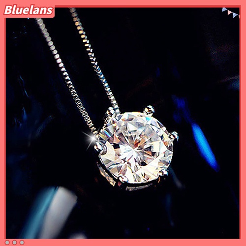 Kalung Rantai Klavikula Pendek Bahan 925 Sterling Silver Aksen Berlian Imitasi Untuk Wanita