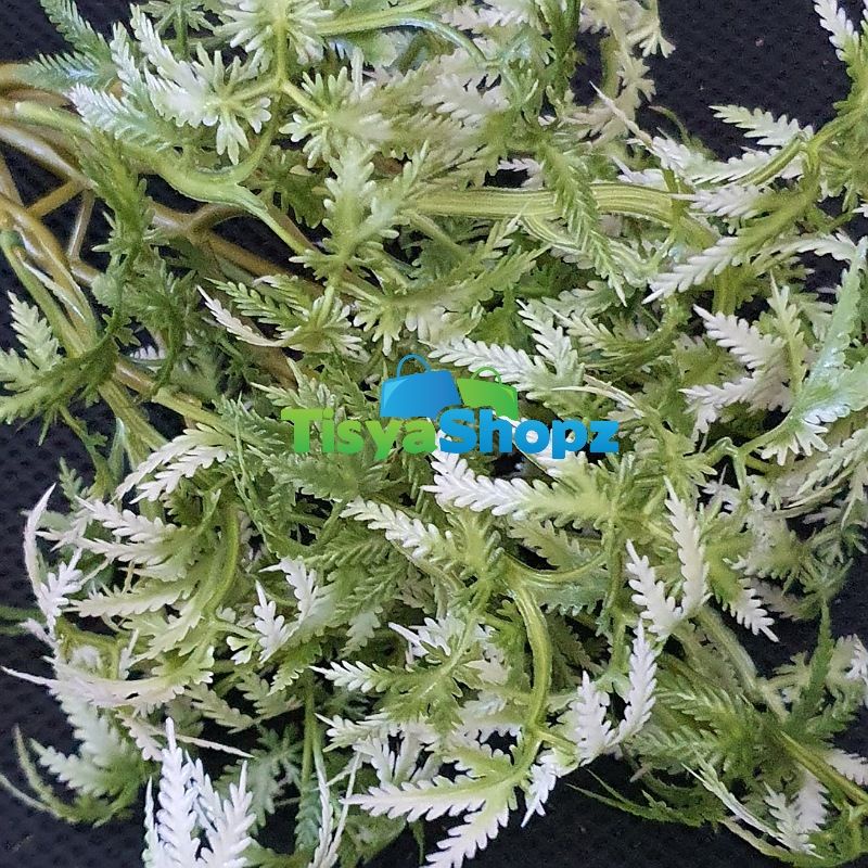 WD - Tanaman daun kelapa putih x7 / bunga plastik (tanpa pot)