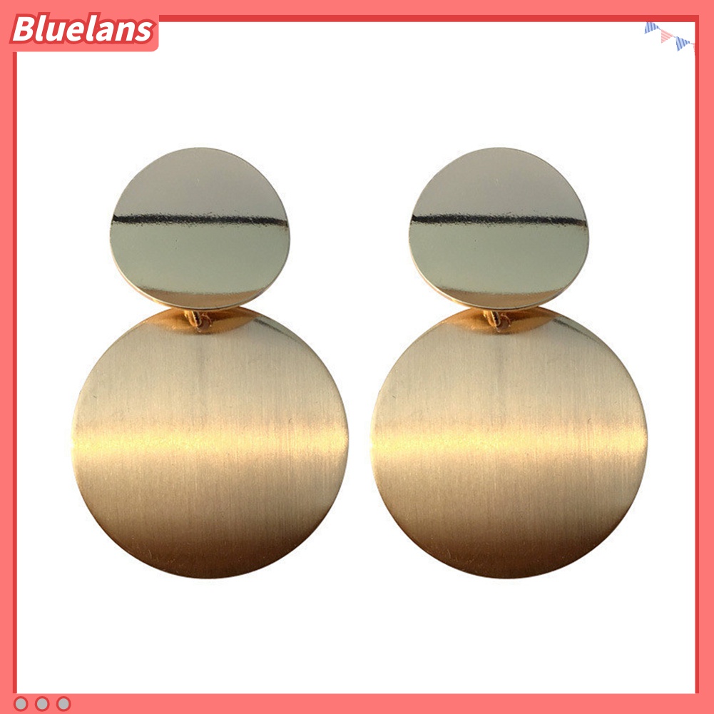 Anting Stud Matte Bentuk Disk Irregular Untuk Hadiah Ulang Tahun Wanita