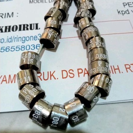 ring merpati baja ketok tulisan putih ring dara, tulisan awet tahan lama.harga per paket kayak bisa 