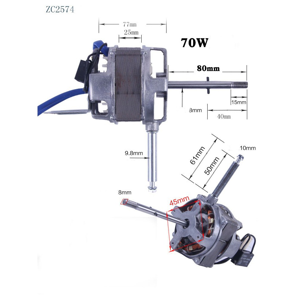 Dinamo Electric fan ZC2574 short axis FS-45 220V70W (1604)