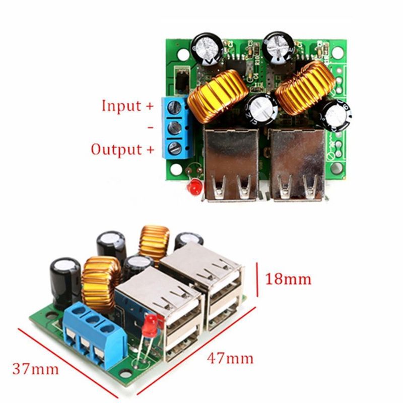 Step-down 4 port USB Power Supply Module DC 12V 24V 40V to 5V 5A