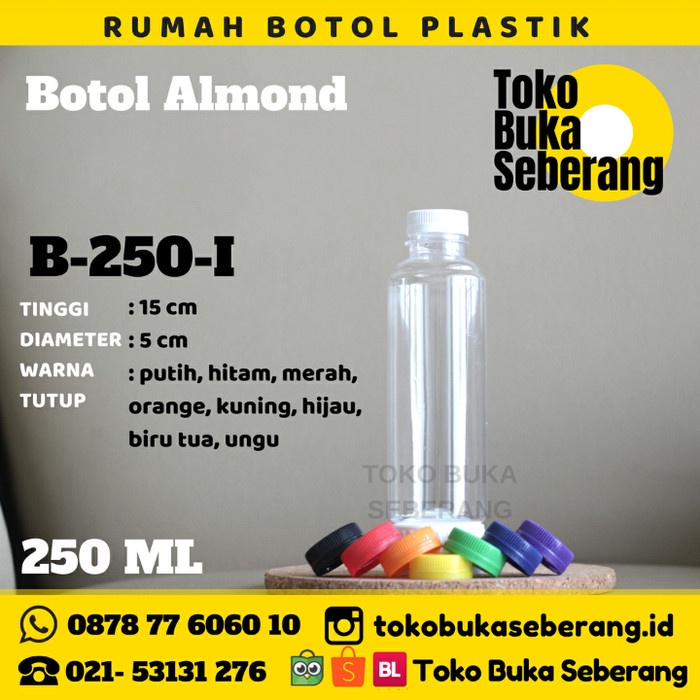 

MURAH Botol Almond Plastik 250 ml (I) / Botol Jus / Botol minum / Pet /murah
