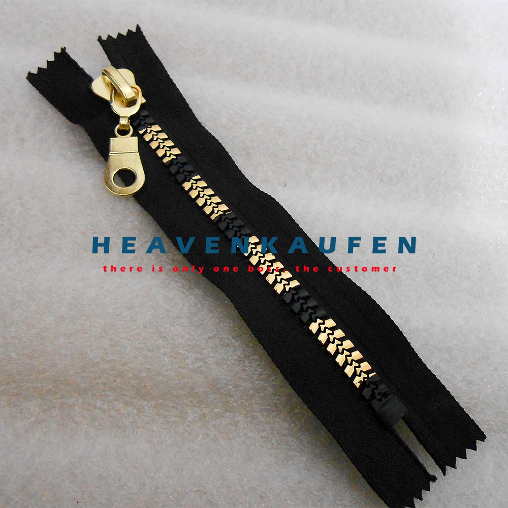 Resleting 15 Cm Vislon Variasi Besar No 8 Lurik Atg Strip Hitam Untuk Resleting Busana Celana Wanita