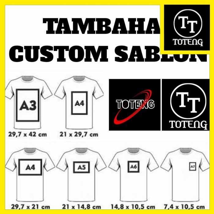 tambahan sablon KAOS HOODIE custom a7,a6,a5,a4,a3