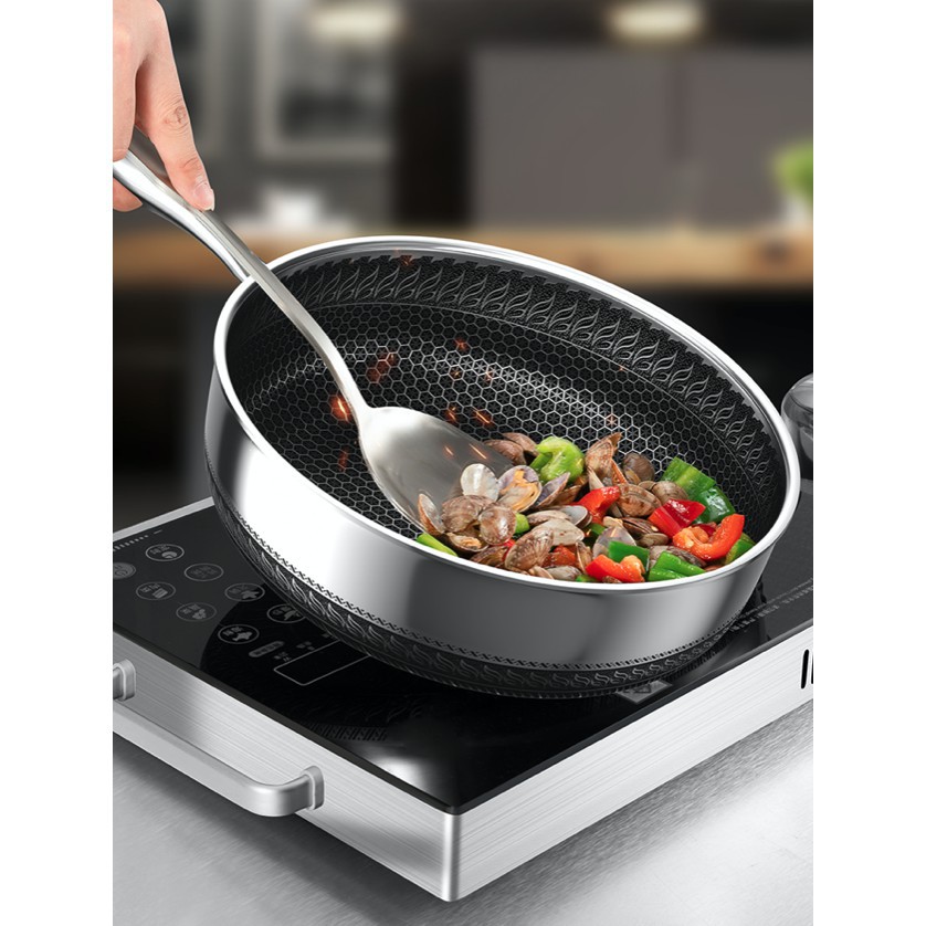 Adda Home - Wajan Penggorengan Anti Lengket Frying Pan 304 Stainless Steel Anti Gores Premium