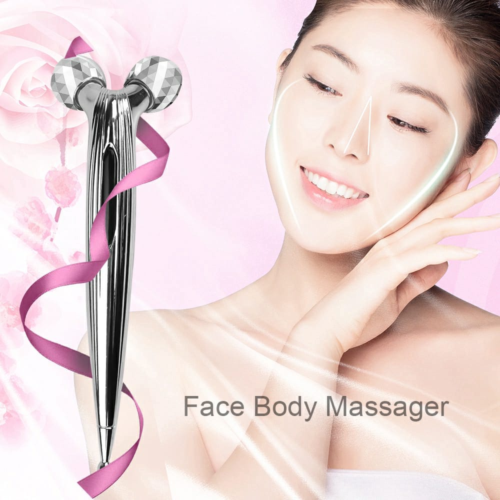 Alat Pemijat Kulit Wajah 3D Mini Kecil Roller Face Mini 3D Face Massager Alat Pemijat Kulit Muka Alat Pengencang Wajah Pipi Tirus