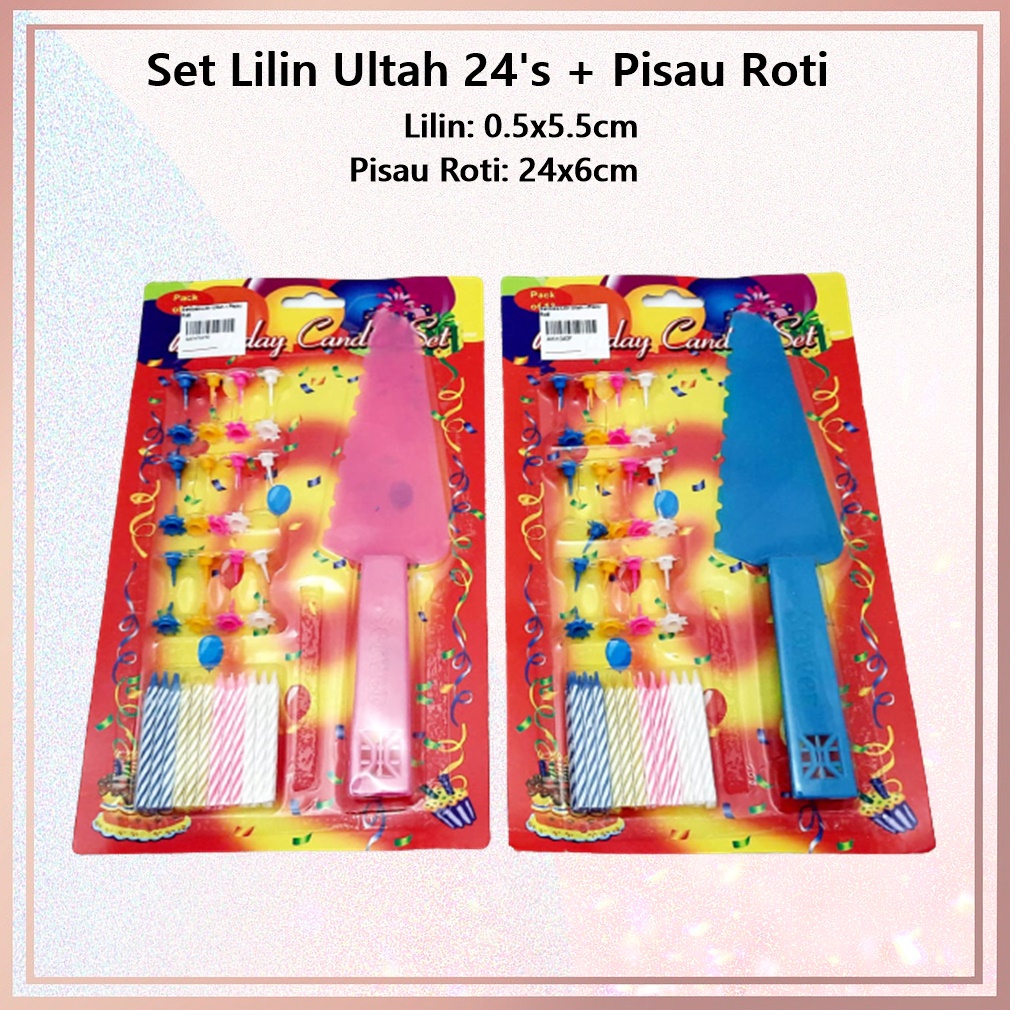 Set Lilin Ulang Tahun+Pisau Kue